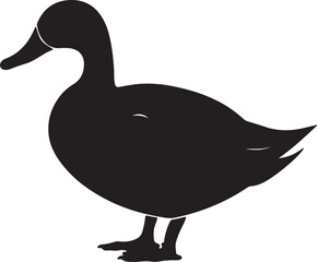 Duck Silhouette Vector Illustration White Background