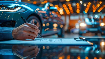 A car dealer signs a contract for a new car at a car showroom. The motive for purchasing a new car...