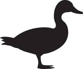 Duck Silhouette Vector Illustration White Background