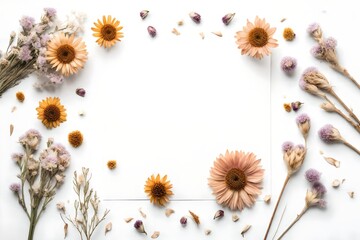 framework of flowers for photo or congratulation