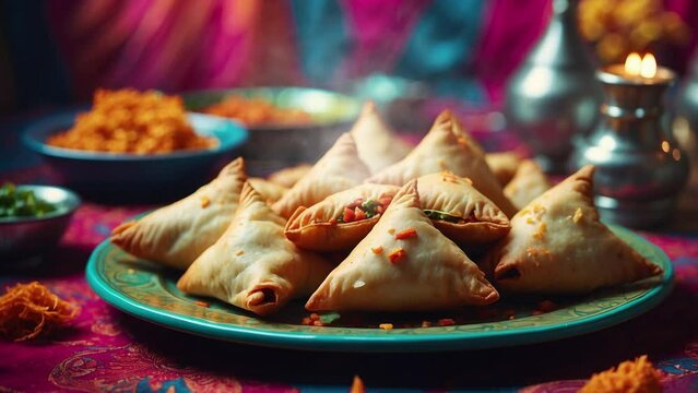 a plate of samosas, typical Indian food