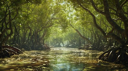 Summer day at the mangrove forest 