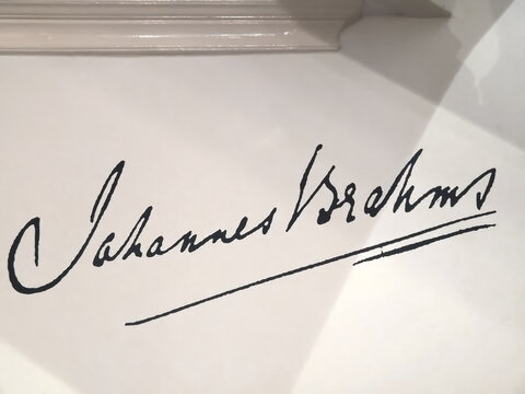 Interior of Johannes Brahms museum in Hamburg in Germany