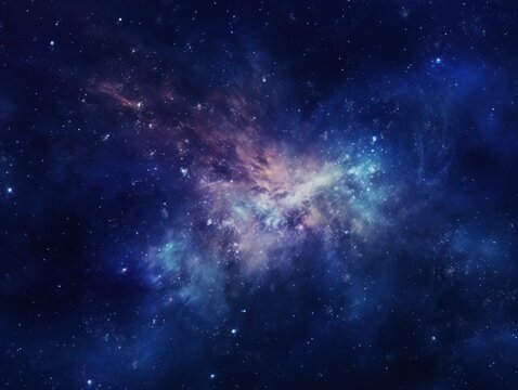 Indigo nebula background with stars and sand © GalleryGlider