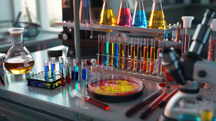 Close-Up View of a Science Laboratory Experiment
