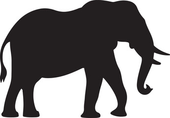 Fototapeta premium Elephant Silhouette Vector Illustration White Background