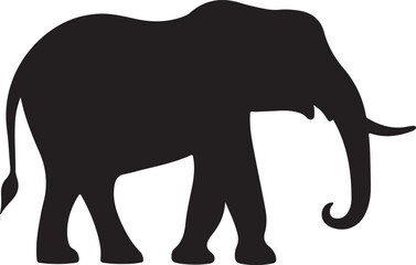 Elephant Silhouette Vector Illustration White Background