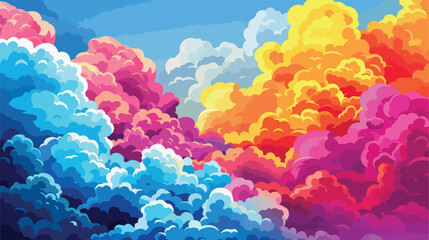 Fototapeta na wymiar Colourful clouds in vector graphics