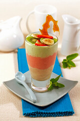 Three fruits smoothie.