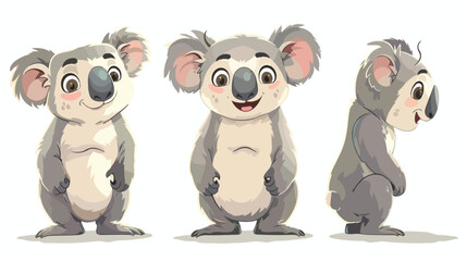 Cute koala cartoon character isolated illustration