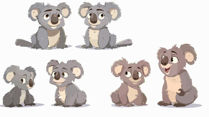 Cute koala cartoon character isolated illustration