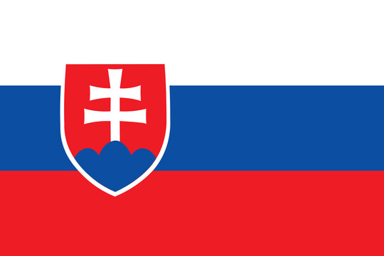 Close-up of white, blue and red national flag of European country of Slovakia with white cross. Illustration made February 1st, 2024, Zurich, Switzerland. - Powered by Adobe