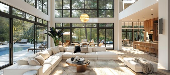 Fototapeta premium Luxury home interior. Living room.