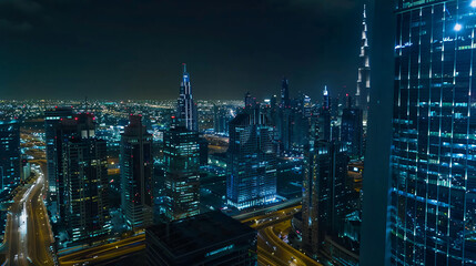 Fototapeta na wymiar Skyline of the buildings near Sheikh Zayed Road.