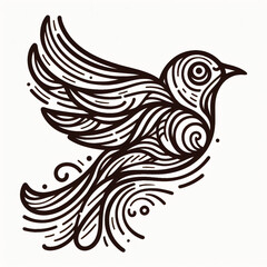 Pigeons Icon Illustration Line Art