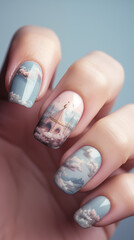 Close-Up of Hand Showcasing Beautifully Painted Nails | Nail Art Inspiration | Manicure Ideas