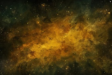 Fototapeta na wymiar Olive nebula background with stars and sand