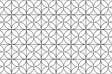 Decor design: black and white coin connection pattern
