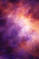Purple nebula background with stars and sand