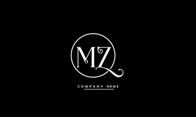 MZ, ZM, M, Z Abstract Letters Logo Monogram