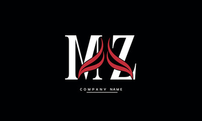 MZ, ZM, M, Z Abstract Letters Logo Monogram