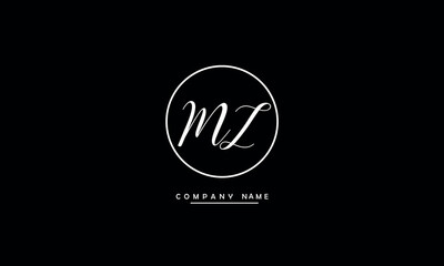 MZ, ZM, M, Z Abstract Letters Logo Monogram