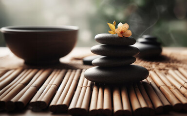 Zen stones, Japanese stones, calm and spa concept