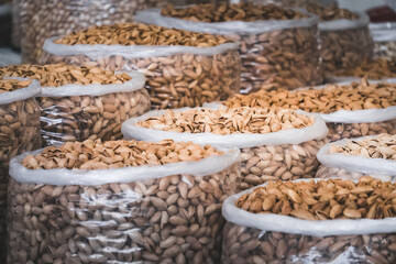 Pistachios at Siab Bazaar in the ancient city of Samarkand in Uzbekistan, Siyob bozor