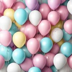 Fototapeta na wymiar festive background of many colorful balloons