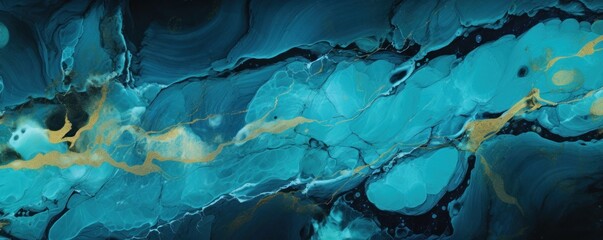Teal marble pattern that has the outlines of marble, in the style of luxurious, poured - obrazy, fototapety, plakaty