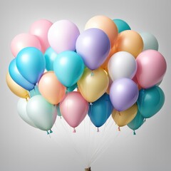 bunch of many colorful festive balloons