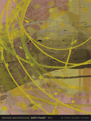 Grunge background: splattered, dirty paint stain surface N°4 (in yellow and brown, vectorized)