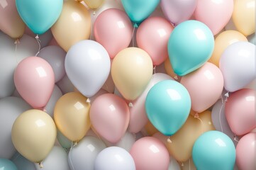 Fototapeta na wymiar festive background of many colorful balloons