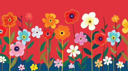 Fototapeta na wymiar Flowers decor isolated on color background illustration