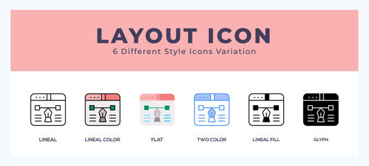 Layout pack of icons. vector illustration.