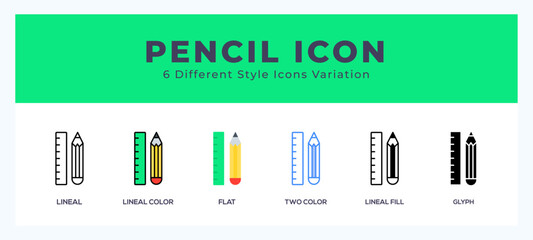 Pencil icon set. vector illustration.