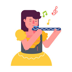 A well-designed flat icon of flautist 