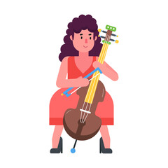Get this flat icon of cellist 