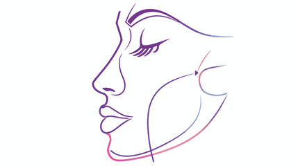 plastic surgery nose line icon on white background