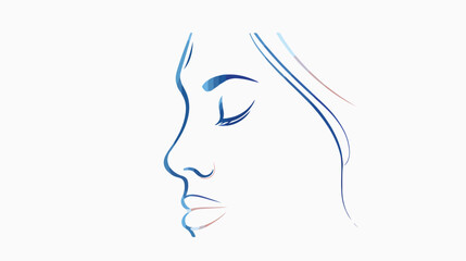 plastic surgery nose line icon on white background