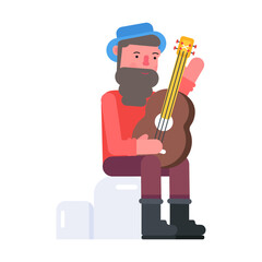 Here’s a flat style icon of musician 