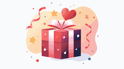 red gift icon illustration for birthday celebrations
