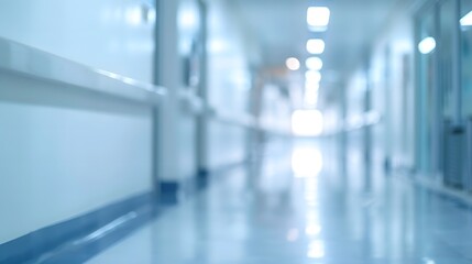 Empty blank corridor school with blurred background.