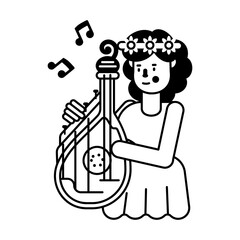 Modern glyph icon of a bandurist 