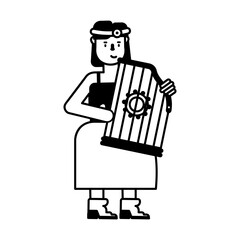 Grab this glyph icon of zither player 