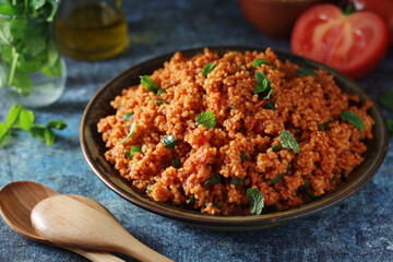 A traditional Turkish bulgur salad - Kisir