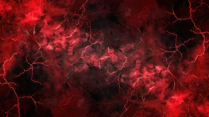 Deurstickers Mysterious Red and Black Marbled Texture © Balerinastock