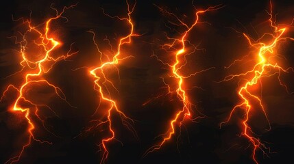 Energetic Orange Thunder Visual Effects Assortment