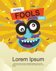 Happy April Fool's Day Poster Template. Vector Illustration
