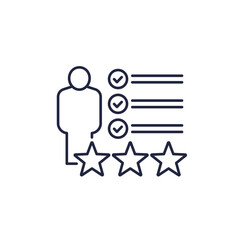 employee work review icon in line design